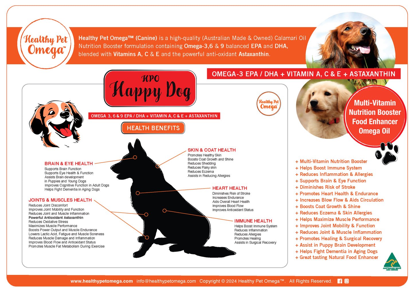 'Happy Dog' by Healthy Pet Omega (250ml) 6 PACK
