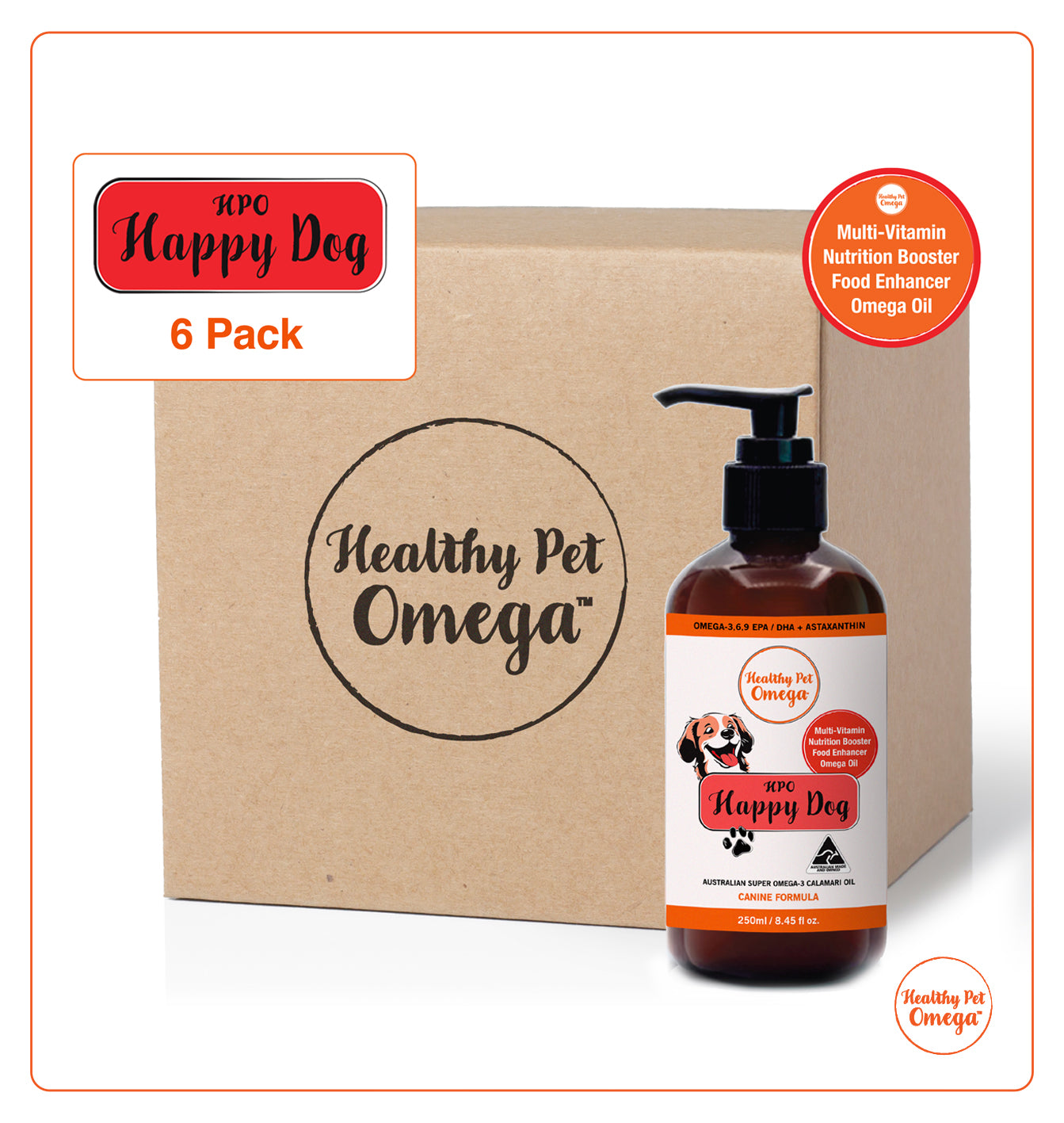 'Happy Dog' by Healthy Pet Omega (250ml) 6 PACK