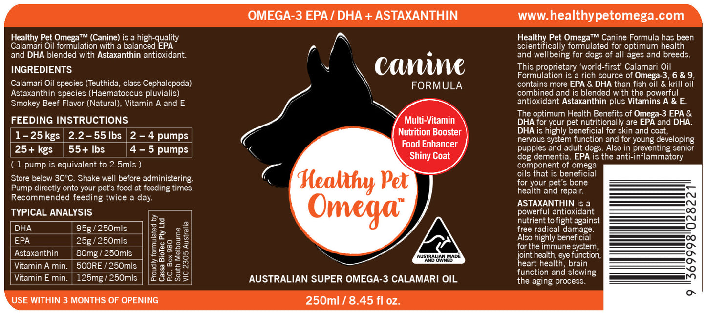 Healthy Pet Omega (Canine 250ml) 6 PACK